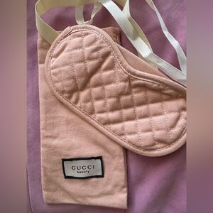 GUCCI Beauty Peach Quilted Sleep Eye Mask & Pouch
